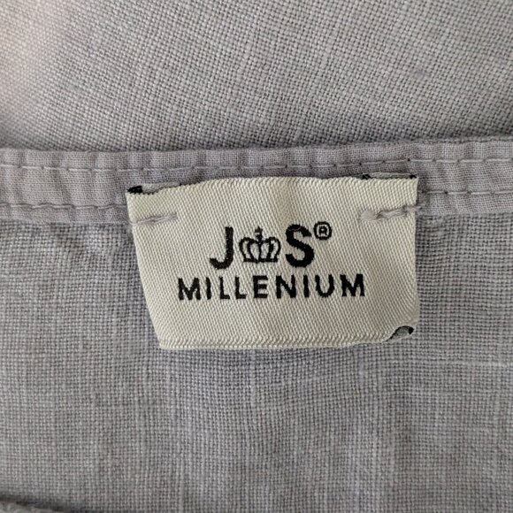 JS MILLENIUM Gray Chambray Linen OVERSIZED Short Sleeve Pullover Top; Size 2XL - Picture 4 of 5